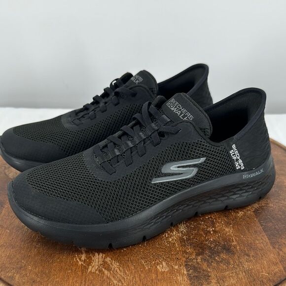 Skechers Shoes Mens 8 D Black Hands Free Slip Ins Go Walk Flex Sneakers - Picture 1 of 12